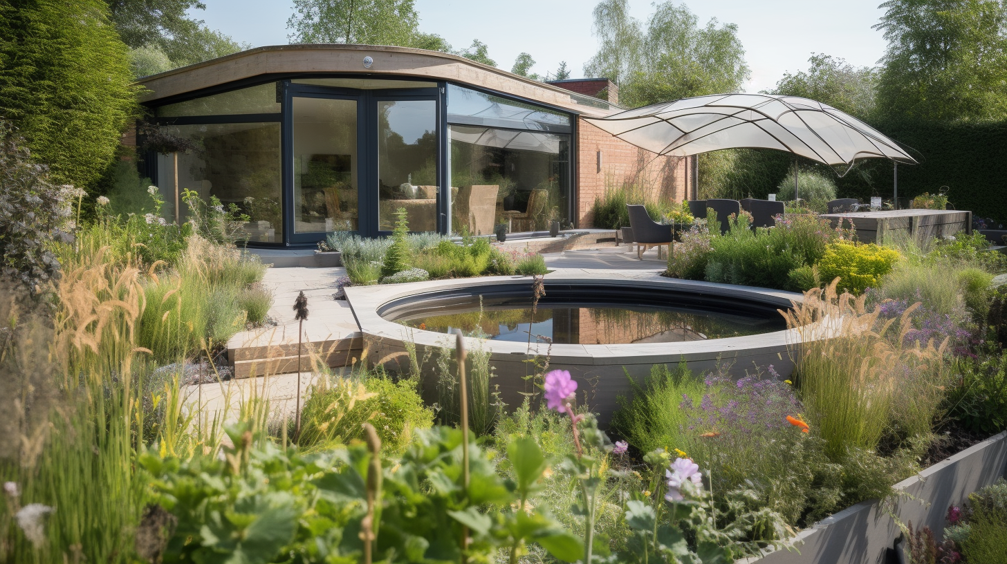Shaded raised flower beds