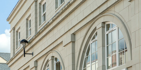 Arches and window surrounds made from Marshalls cast stone