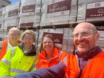 Jo hodge taking a selfie at Marshalls site