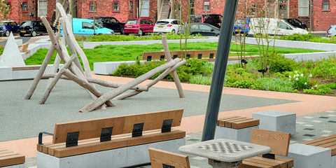 Metrolinia modular concrete seating units
