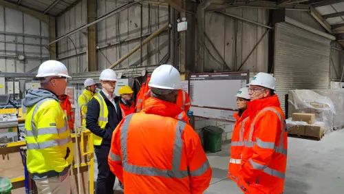 Severn Trent members and Marshalls staff speaking together