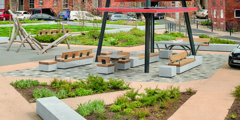 Metrolinia modular concrete seating units