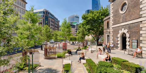 Aldgate Square and St Botolph’s Church, London