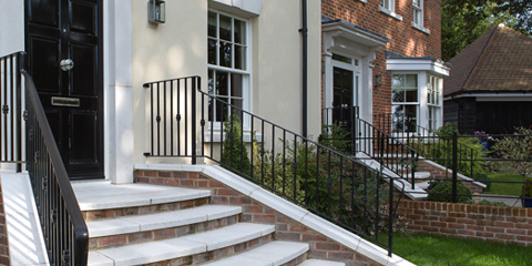 Neo-Georgian porticos created using cast stone
