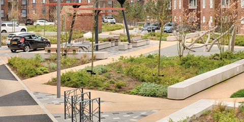 Metrolinia modular concrete seating units