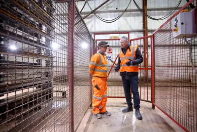 Ian Hodgkinson visiting Marshalls Maltby factory