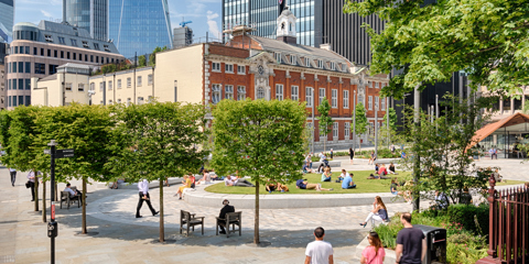 Aldgate Square and St Botolph’s Church, London