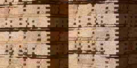 A close up of a wall built using Marshalls Glencoe Vintage Stock Facing Brick