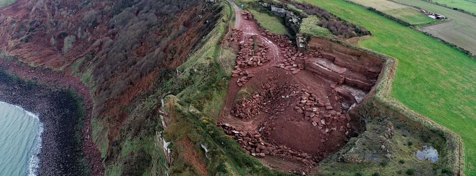 St Bees quarry aerial view
