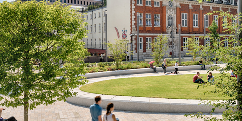 Aldgate Square and St Botolph’s Church, London