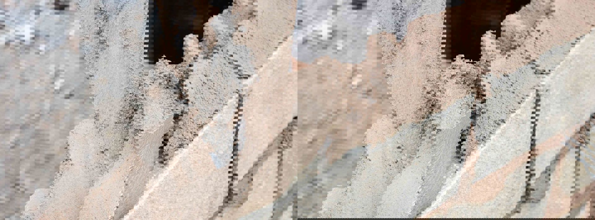 Mortar being laid