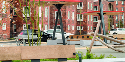 Metrolinia modular concrete seating units