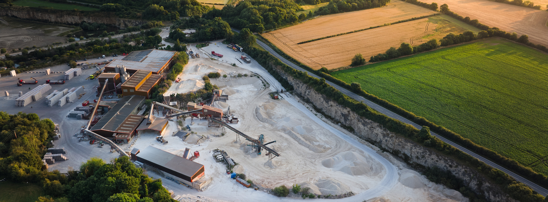 Aerial view of Marshalls Stainton quarry 